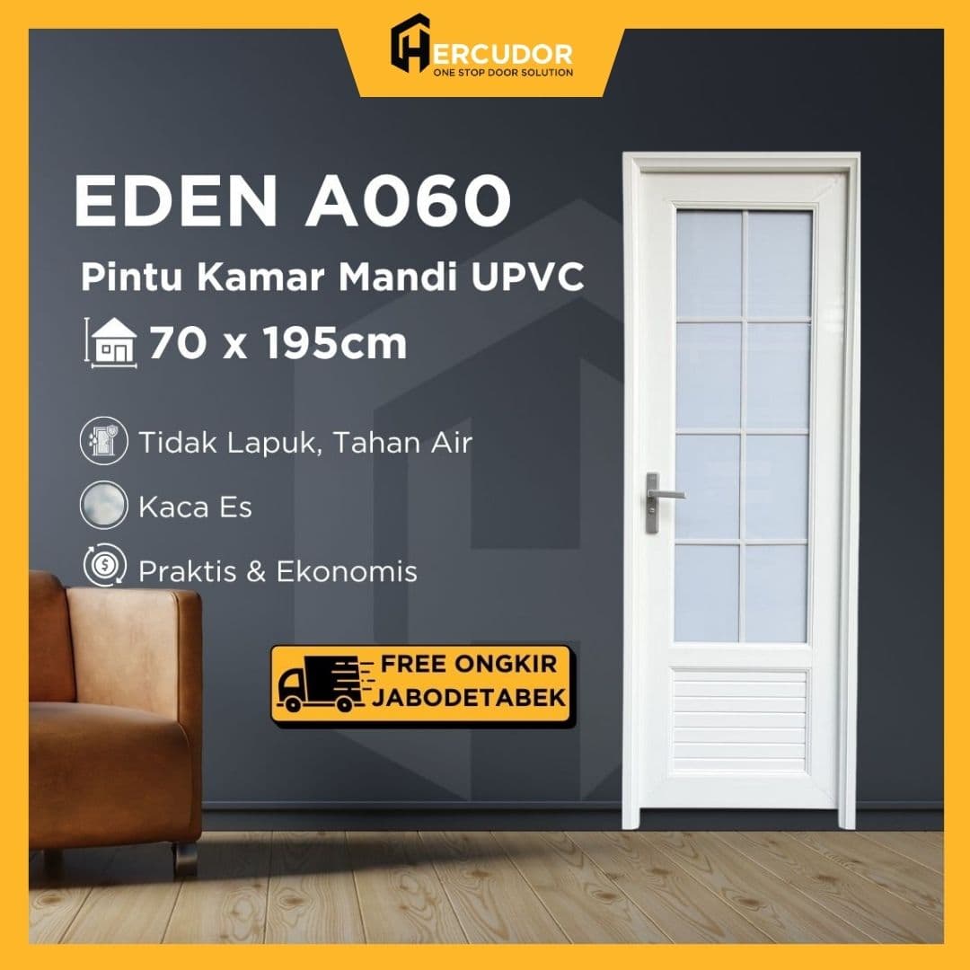 Pintu Kamar Mandi UPVC EDEN JOICE 70x198